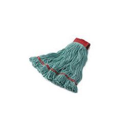 Rubbermaid Swinger Loop FGC11306 GR00 Wet Mop Head, 1 in Headband, Cotton/Synthetic, Green 