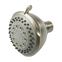 Boston Harbor TS02213NP Shower Head, 1.75 gpm, 1/2-14 NPT Connection, Threaded, 3-Spray Function, Plastic, 3-5/8 in Dia 