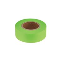 Empire 77-001 Flagging Tape, 200 ft L, 1 in W, Lime Green, Plastic 