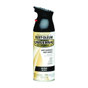 Universal 245196 Enamel Spray Paint, Gloss, Black, 12 oz, Can