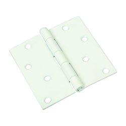 National Hardware N830-222 Door Hinge, Cold Rolled Steel, White, Non-Rising, Removable Pin, Full-Mortise Mounting, 55 lb 