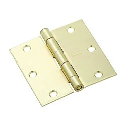 National Hardware N830-230 Door Hinge, Steel, Satin Brass, Non-Rising, Removable Pin, Full-Mortise Mounting, 50 lb 