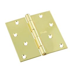 National Hardware N830-213 Door Hinge, Steel, Polished Brass, Non-Rising, Removable Pin, Full-Mortise Mounting, 55 lb 