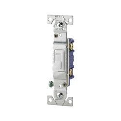 Eaton Wiring Devices 1301-7W Toggle Switch, 15 A, 120 V, Polycarbonate Housing Material, White 