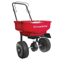 CHAPIN 81000A Residential Turf Spreader, 80 lb Capacity, Steel Frame, Poly Hopper, Pneumatic Wheel 