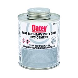 Oatey 31121 Solvent Cement, 16 oz Can, Liquid, Gray 