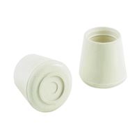 Shepherd Hardware 9117 Furniture Leg Tip, Round, Rubber, Off-White, 1/2 in Dia, Pack of 6 