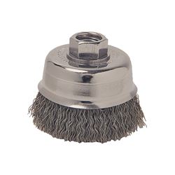 Weiler 36061 Wire Cup Brush, 5 in Dia, 5/8-11 Arbor/Shank, Carbon Steel Bristle 