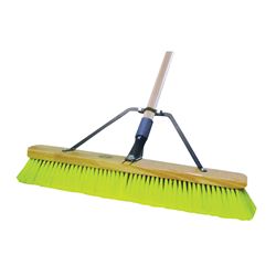 Quickie 00857SUS Push Broom, 24 in Sweep Face, Polypropylene Bristle, Wood Handle 