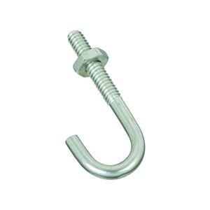 National Hardware 2195BC Series N232-868 J-Bolt, 3/16 in Thread, 0.96 in L Thread, 1-7/8 in L, 40 lb Working Load, Steel, Pack of 10