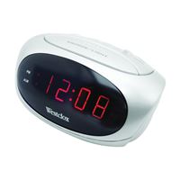 Westclox 70044B Alarm Clock, LED Display, White Case 