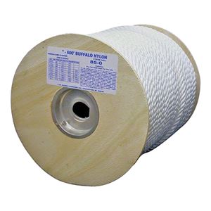 T.W. Evans Cordage 85-070 Rope, 1/2 in Dia, 600 ft L, 704 lb Working Load, Nylon, White