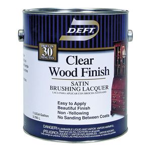 DEFT 017-01 Brushing Lacquer, Liquid, Clear, 1 gal, Can 4 Pack