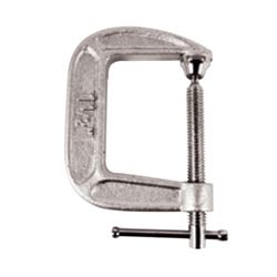 Pony 2610 Light-Duty C-Clamp, 750 lb Clamping, 1 in Max Opening Size, 1 in D Throat, Cast Iron Body, Silver Body 