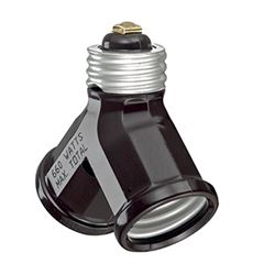 Leviton 128 Lamp Holder Adapter, 660 W, Metal, Black 