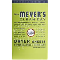 Mrs. Meyers Clean Day 325239 Dryer Sheet, Rain Water, White 