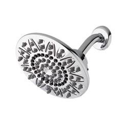 Waterpik ASR-733E Shower Head, Round, 1.8 gpm, 1/2 in Connection, 7-Spray Function, Plastic, Chrome, 7 in Dia 