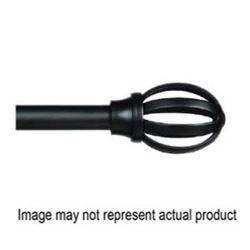 Kenney Fast Fit KN75240 Curtain Rod, 5/8 in Dia, 36 to 66 in L, Steel, Black 