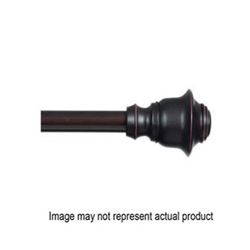 Kenney Fast Fit KN75243 Curtain Rod, 5/8 in Dia, 66 to 120 in L, Steel, Weathered Brown 
