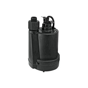 Superior Pump 91250 Submersible Utility Pump, 3.8 A, 120 V, 0.25 hp, 1-1/4 in Outlet, 30 gpm, Thermoplastic Impeller