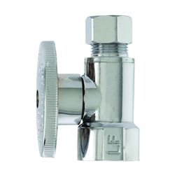 Plumb Pak PP53PCLF Shut-Off Valve, 1/2 x 3/8 in Connection, FIP x Compression, Brass Body 