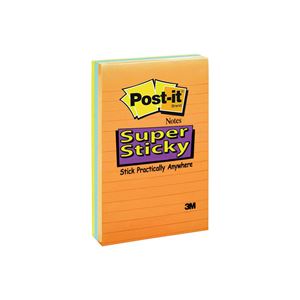 Post-it 4645-35SAN Super Sticky Note, Assorted Neon