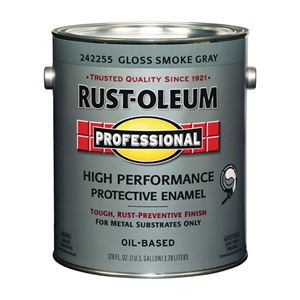 RUST-OLEUM PROFESSIONAL 242255 Protective Enamel, Gloss, Smoke Gray, 1 gal Can 2 Pack