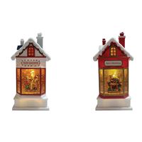 Santas Forest 21507 Santas Workshop and Toy Shop, 16.14 in L, 13.77 in W, Resin, Red/White 4 Pack 