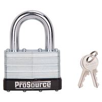 ProSource HD00030-3L Padlock, Keyed Alike Key, Standard Shackle, 7/16 (11.1) in (mm) Dia Shackle, Steel Shackle 