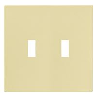 Eaton Wiring Devices PJS2V Wallplate, 4-7/8 in L, 4.94 in W, 2 -Gang, Polycarbonate, Ivory, High-Gloss 