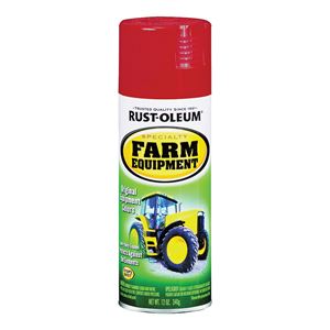 RUST-OLEUM 7466830 Farm Equipment Spray Paint, Gloss, International Red, 12 oz, Aerosol Can