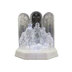 Santas Forest 22507 Acrylic Nativity With Music, White 6 Pack 