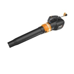 WORX WG519 Electric Leaf Blower, 7.5 A, 120 V, 2-Speed, 360, 450 cfm Air, Black/Orange 
