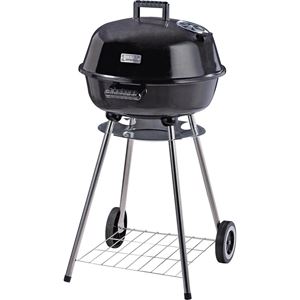 Omaha Charcoal Kettle Grill, 2-Grate, 247 sq-in Primary Cooking Surface, Black, Steel Body