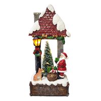 Santas Forest 36517 Christmas Collectible, 9.06 in H, LED Resin Santa Doorway, Resin, Maroon & White 16 Pack 