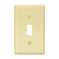 Eaton Wiring Devices BP5134V Wallplate, 4-1/2 in L, 2-3/4 in W, 1 -Gang, Nylon, Ivory, High-Gloss, Pack of 5 
