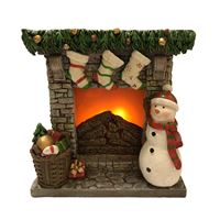 Hometown Holidays 36519 Christmas Collectible, LED Resin Fireplace, 95 Acrylic 5 PVC, Clear, LED Light Bulb, Pack of 8 