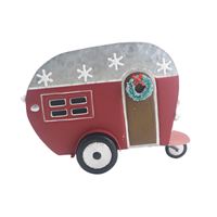 Hometown Holidays 22529 Christmas Collectible, 8.7 in H, Trailer, 92% Metal & 8% PVC, Red/Silver 