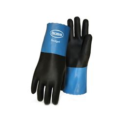 BOSS 34L Protective Gloves, L, 11 in L, Gauntlet Cuff, Neoprene, Black/Blue 