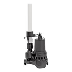 Superior Pump Ready-to-Go Series 92372RTG-P Sump Pump, 4.1 A, 120 V, 0.33 hp, 1-1/2 in Outlet, 48 gpm, Thermoplastic 