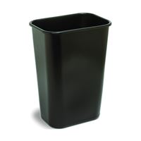 Continental Commercial 4114BK Waste Basket, 41.125 qt, Plastic, Black, 19-7/8 in H 