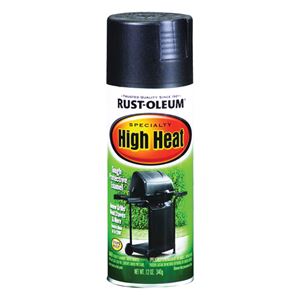 Specialty 7778830 High Heat Spray Paint, Satin, Barbecue Black, 12 oz, Can, Oil Base