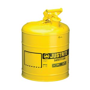 Justrite 7150200 Safety Can, 5 gal, Steel, Yellow