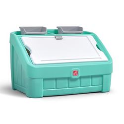 STEP2 481899 2-in-1 Toy Box and Art Lid, 30-1/2 in W, 4.5 cu-ft Capacity, Mint, Art Board Lid 