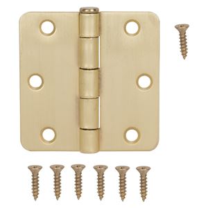 ProSource BH-BR01-PS Door Hinge, Steel, Satin Brass, Loose Pin, 180 deg Range of Motion, Screw Mounting