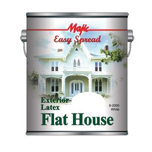 Majic Paints 8-2000-1 Exterior House Paint, Flat, White, 1 gal Pail, Pack of 4