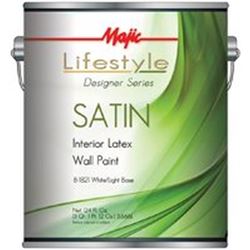 Majic Paints 8-1821-1 Interior Paint, Satin Sheen, White, 1 gal, Can, 350 sq-ft Coverage Area, Pack of 4 