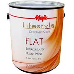 Majic Paints 8-1844-1 Exterior House Paint, Flat, Neutral Base, 1 gal Can, Pack of 4 