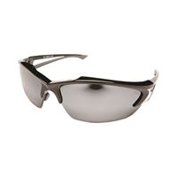 Edge SDK117 Non-Polarized Safety Glasses, Unisex, Polycarbonate Lens, Half Wraparound Frame, Nylon Frame, Black Frame 