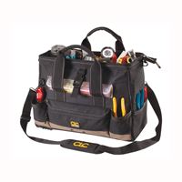 CLC Tool Works Series 1534 Tool Bag, 8 in W, 11 in D, 16 in H, 25-Pocket, Polyester, Yellow 